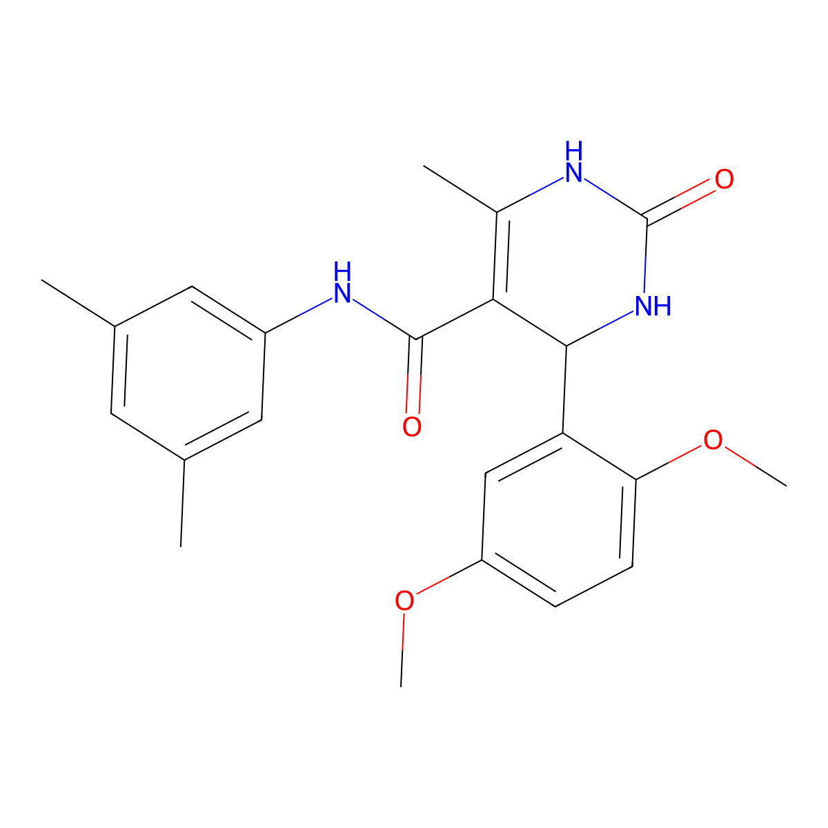 4-(2,5-dimethoxyphenyl)-N-(3,5-dimethylphenyl)-6-methyl-2-oxo-1,2,3,4-tetrahydropyrimidine-5-carboxamide molecular structure, CAS 537679-59-7