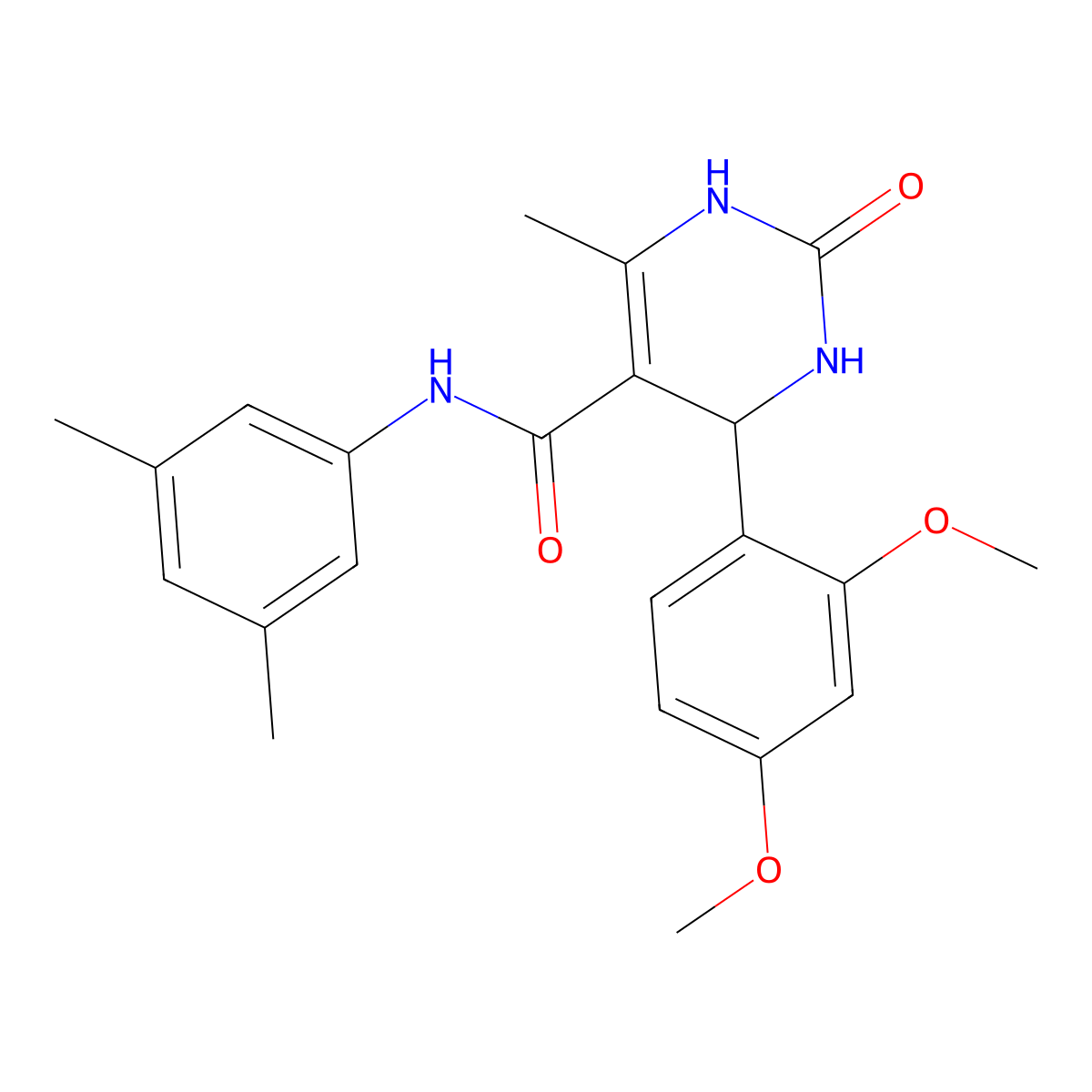 4-(2,4-dimethoxyphenyl)-N-(3,5-dimethylphenyl)-6-methyl-2-oxo-1,2,3,4-tetrahydropyrimidine-5-carboxamide molecular structure, CAS 537679-63-3