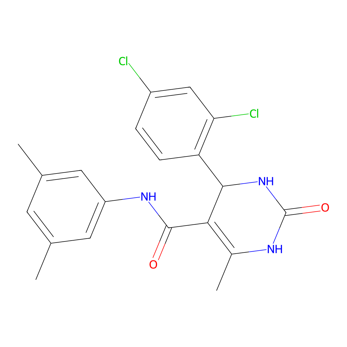 4-(2,4-dichlorophenyl)-N-(3,5-dimethylphenyl)-6-methyl-2-oxo-1,2,3,4-tetrahydropyrimidine-5-carboxamide molecular structure, CAS 537679-82-6
