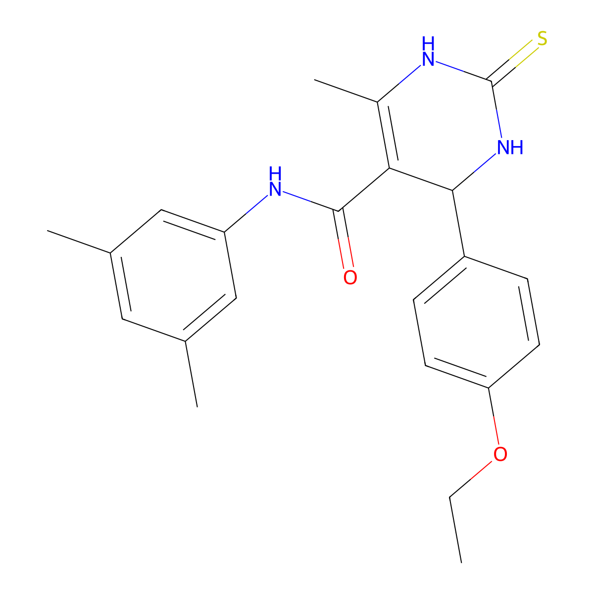 N-(3,5-dimethylphenyl)-4-(4-ethoxyphenyl)-6-methyl-2-sulfanylidene-3,4-dihydro-1H-pyrimidine-5-carboxamide molecular structure, CAS 537679-90-6