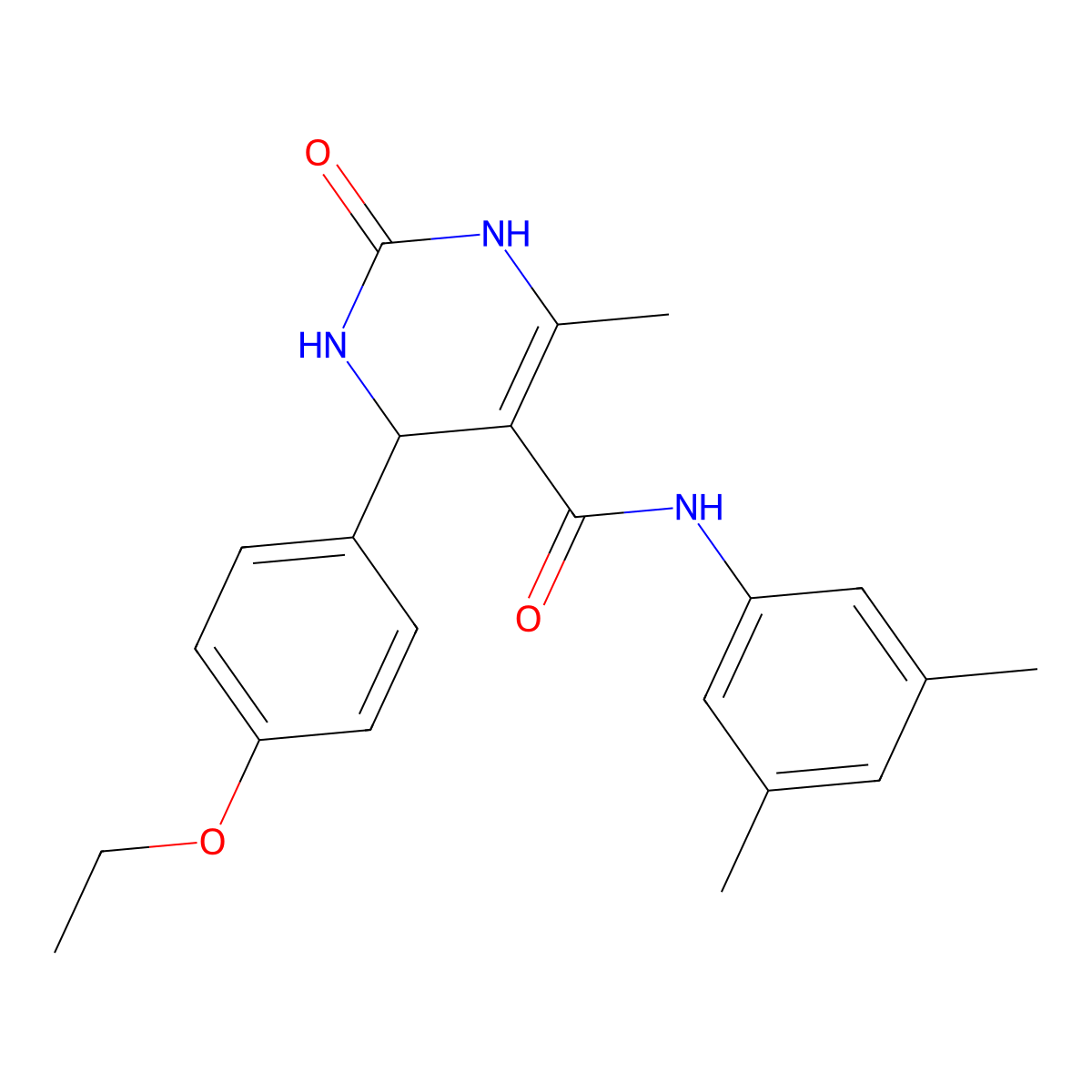 N-(3,5-dimethylphenyl)-4-(4-ethoxyphenyl)-6-methyl-2-oxo-1,2,3,4-tetrahydropyrimidine-5-carboxamide molecular structure, CAS 537679-91-7