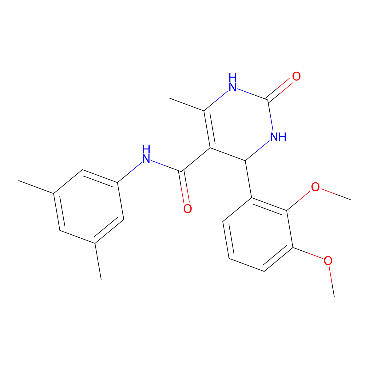 4-(2,3-dimethoxyphenyl)-N-(3,5-dimethylphenyl)-6-methyl-2-oxo-1,2,3,4-tetrahydropyrimidine-5-carboxamide molecular structure, CAS 537679-92-8