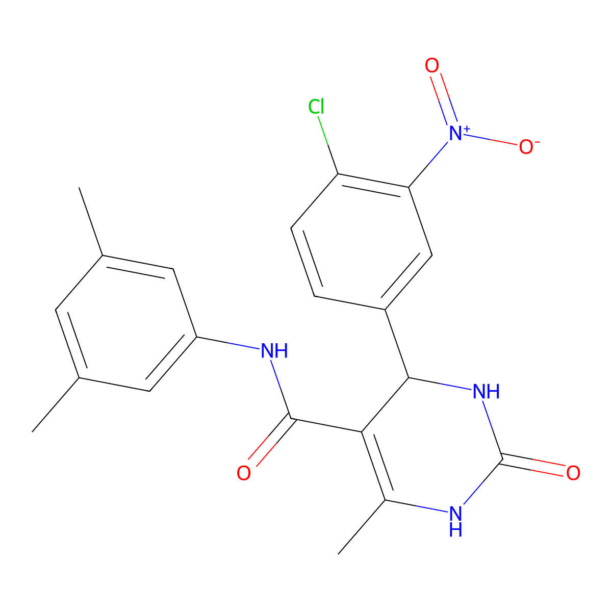 4-(4-chloro-3-nitrophenyl)-N-(3,5-dimethylphenyl)-6-methyl-2-oxo-1,2,3,4-tetrahydropyrimidine-5-carboxamide molecular structure, CAS 537679-94-0