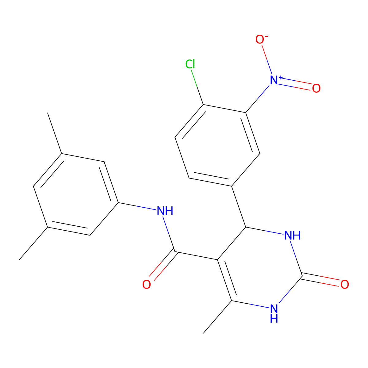 4-(4-chloro-3-nitrophenyl)-N-(3,5-dimethylphenyl)-6-methyl-2-oxo-1,2,3,4-tetrahydropyrimidine-5-carboxamide molecular structure, CAS 537679-94-0