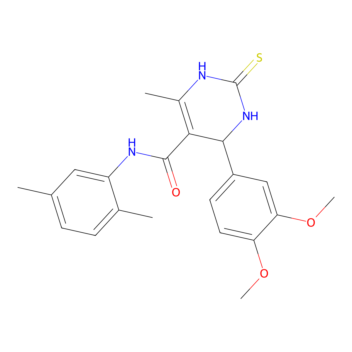 4-(3,4-dimethoxyphenyl)-N-(2,5-dimethylphenyl)-6-methyl-2-thioxo-1,2,3,4-tetrahydropyrimidine-5-carboxamide molecular structure, CAS 537679-99-5