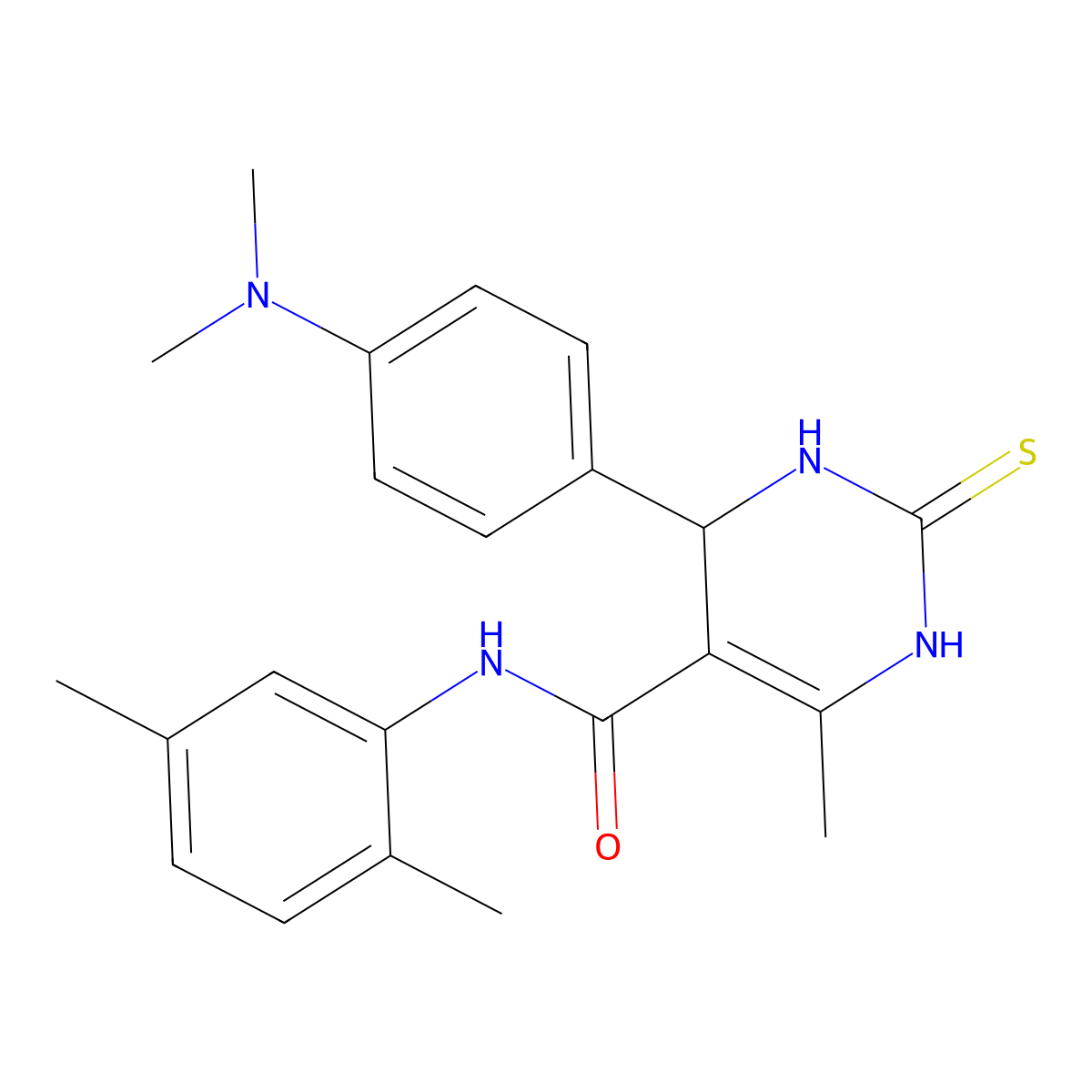 4-[4-(dimethylamino)phenyl]-N-(2,5-dimethylphenyl)-6-methyl-2-sulfanylidene-1,2,3,4-tetrahydropyrimidine-5-carboxamide molecular structure, CAS 537680-16-3