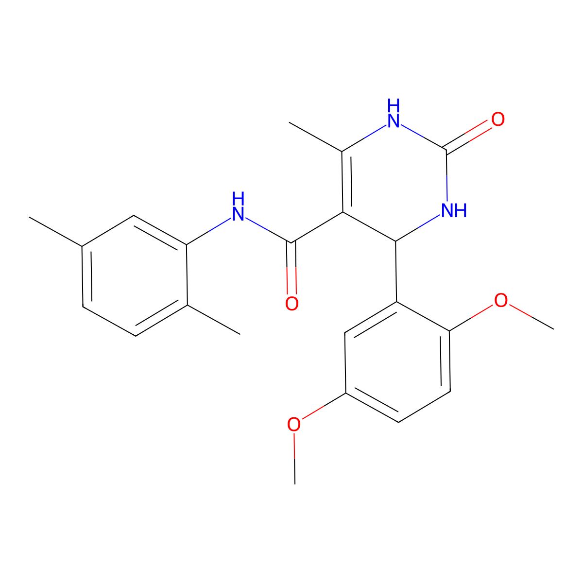 4-(2,5-dimethoxyphenyl)-N-(2,5-dimethylphenyl)-6-methyl-2-oxo-1,2,3,4-tetrahydropyrimidine-5-carboxamide molecular structure, CAS 537680-17-4