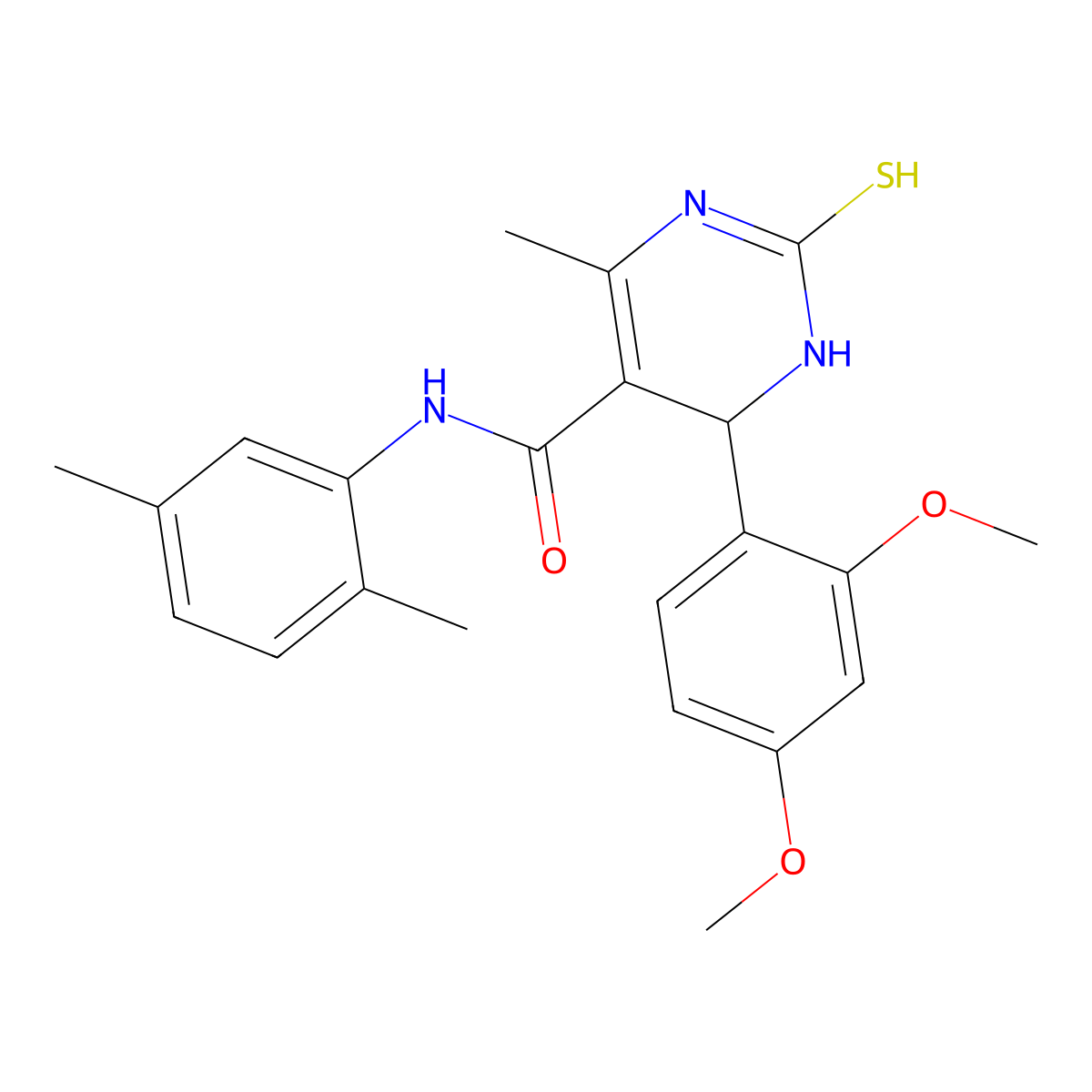 4-(2,4-dimethoxyphenyl)-N-(2,5-dimethylphenyl)-6-methyl-2-thioxo-1,2,3,4-tetrahydropyrimidine-5-carboxamide molecular structure, CAS 537680-22-1