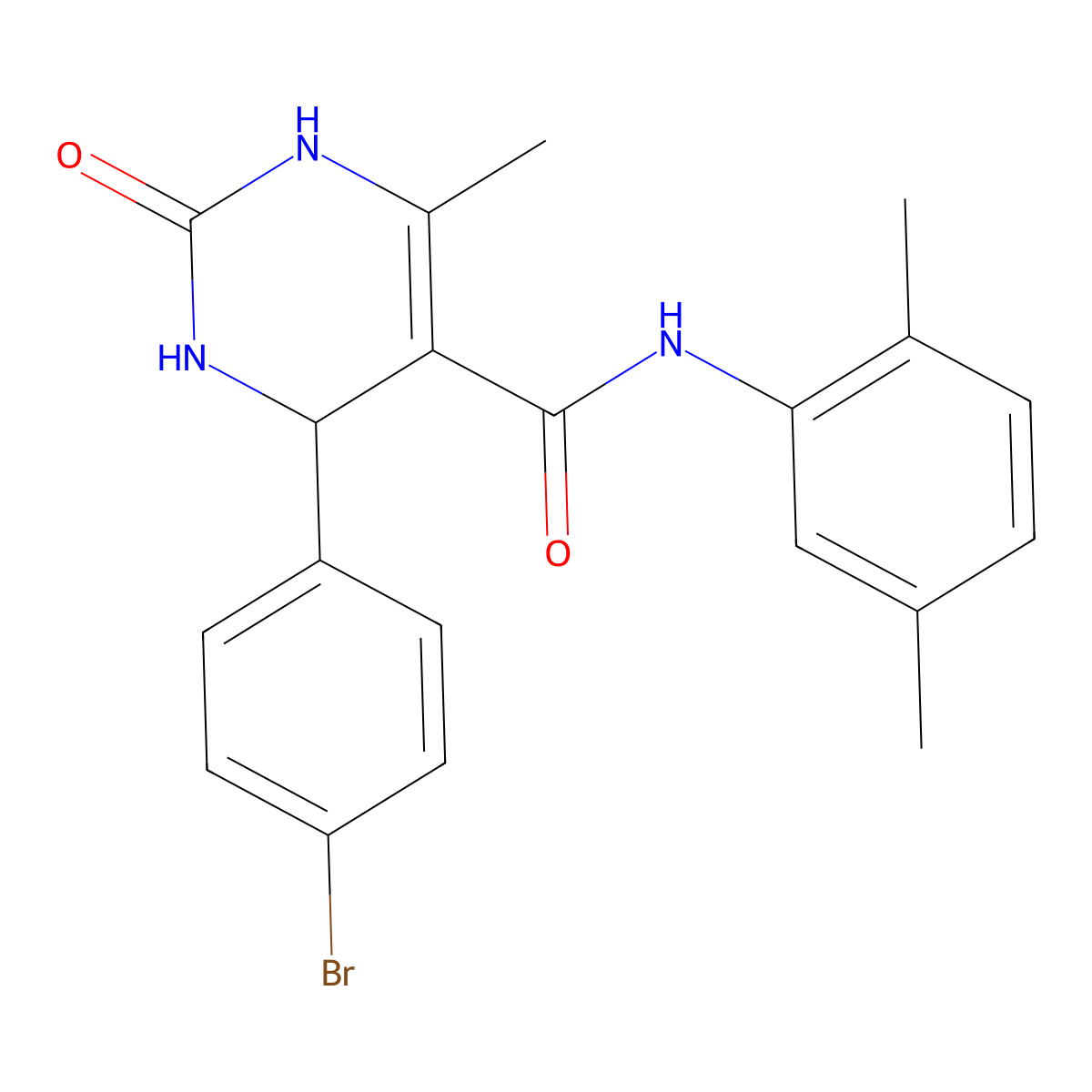 4-(4-bromophenyl)-N-(2,5-dimethylphenyl)-6-methyl-2-oxo-1,2,3,4-tetrahydropyrimidine-5-carboxamide molecular structure, CAS 537680-23-2