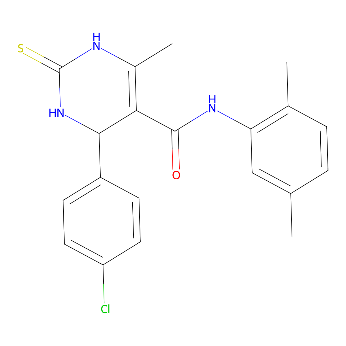 4-(4-chlorophenyl)-N-(2,5-dimethylphenyl)-6-methyl-2-thioxo-1,2,3,4-tetrahydropyrimidine-5-carboxamide molecular structure, CAS 537680-41-4