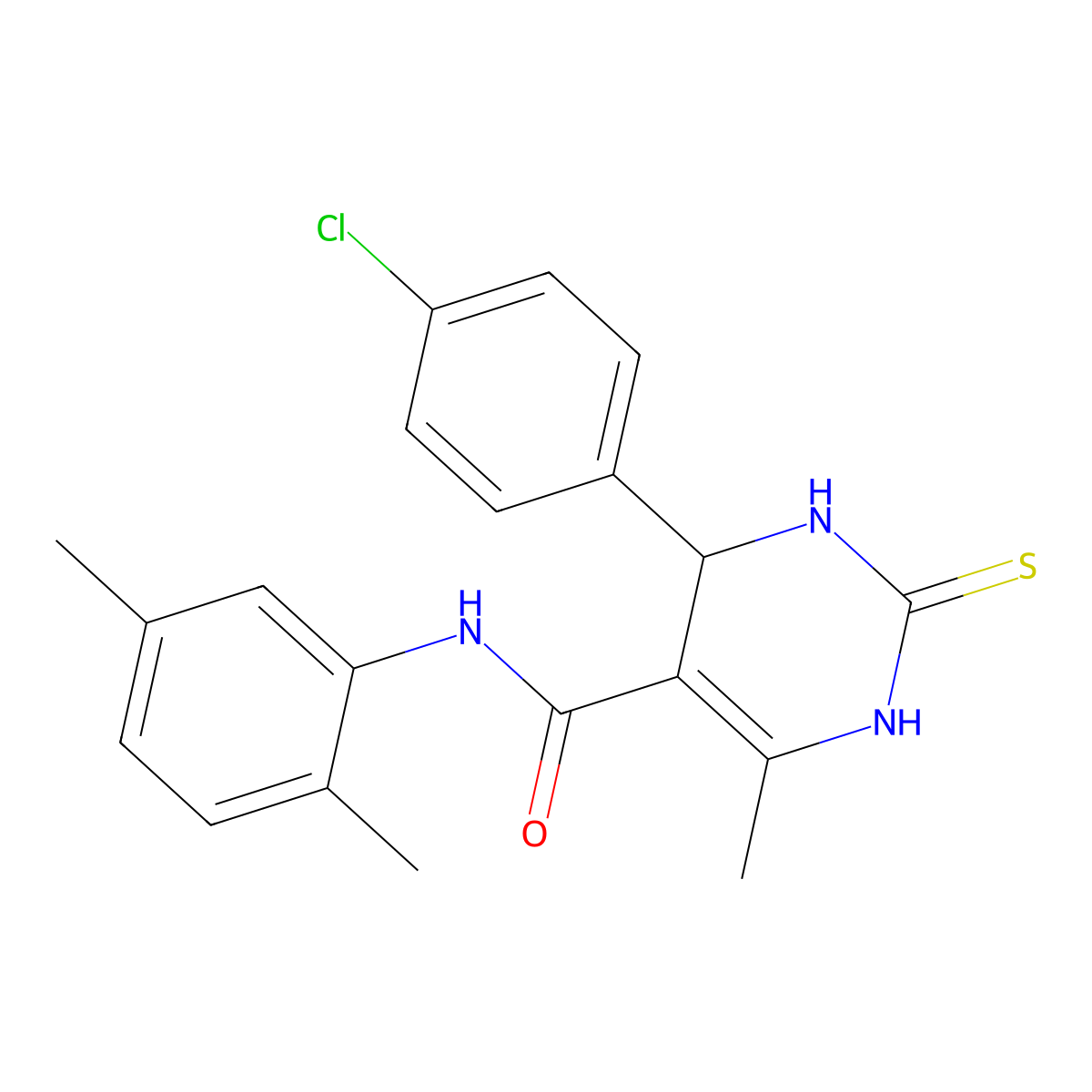 4-(4-chlorophenyl)-N-(2,5-dimethylphenyl)-6-methyl-2-thioxo-1,2,3,4-tetrahydropyrimidine-5-carboxamide molecular structure, CAS 537680-41-4