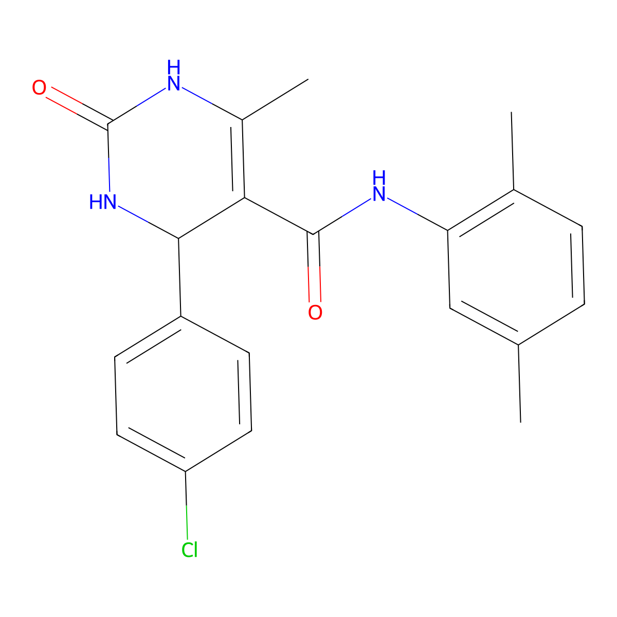 4-(4-chlorophenyl)-N-(2,5-dimethylphenyl)-6-methyl-2-oxo-1,2,3,4-tetrahydropyrimidine-5-carboxamide molecular structure, CAS 537680-42-5
