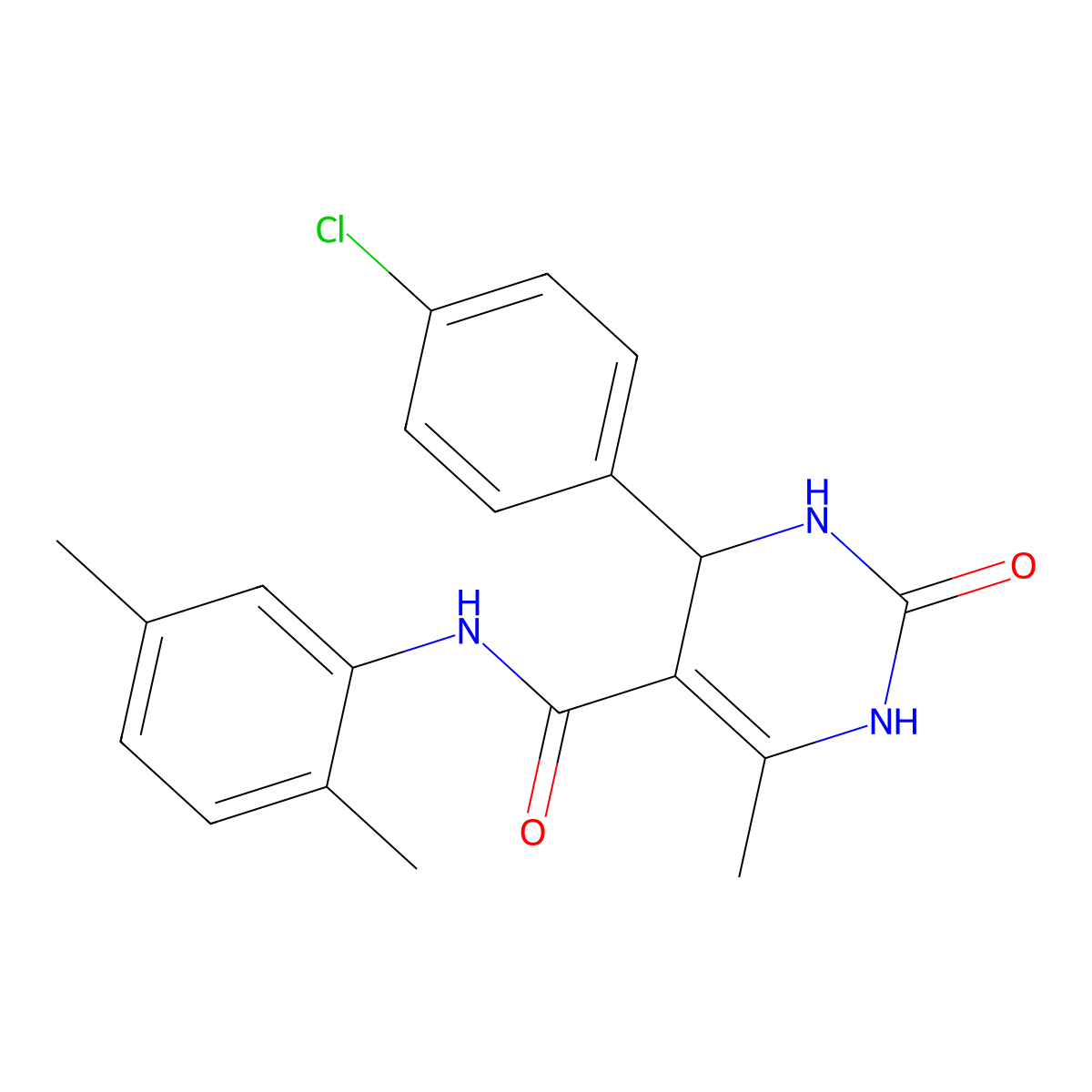 4-(4-chlorophenyl)-N-(2,5-dimethylphenyl)-6-methyl-2-oxo-1,2,3,4-tetrahydropyrimidine-5-carboxamide molecular structure, CAS 537680-42-5