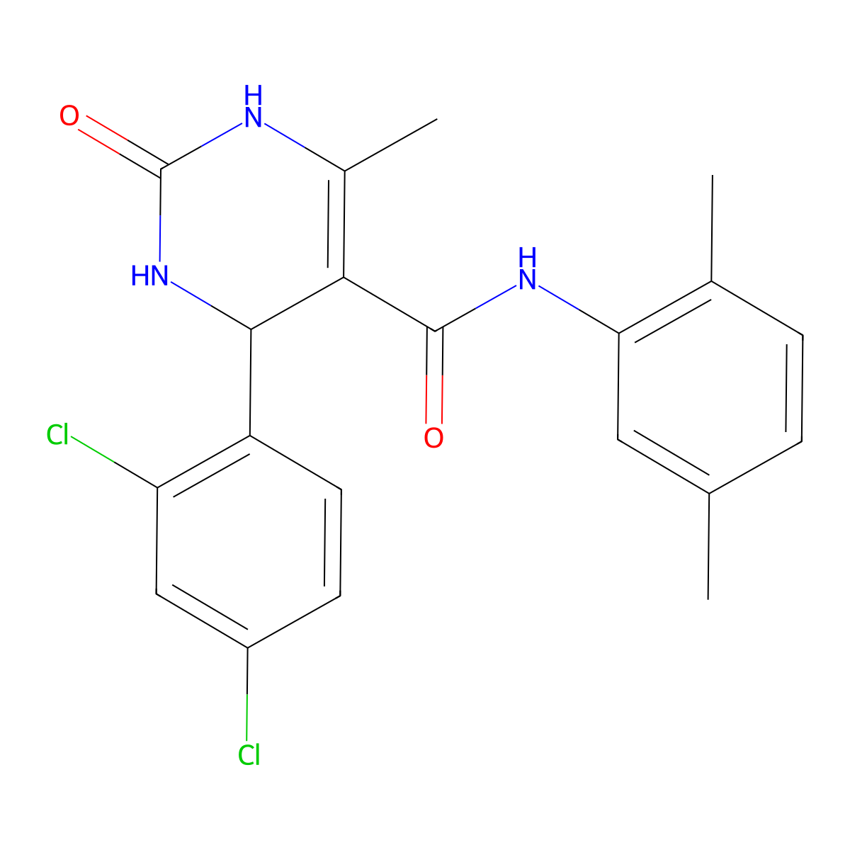 4-(2,4-dichlorophenyl)-N-(2,5-dimethylphenyl)-6-methyl-2-oxo-1,2,3,4-tetrahydropyrimidine-5-carboxamide molecular structure, CAS 537680-44-7