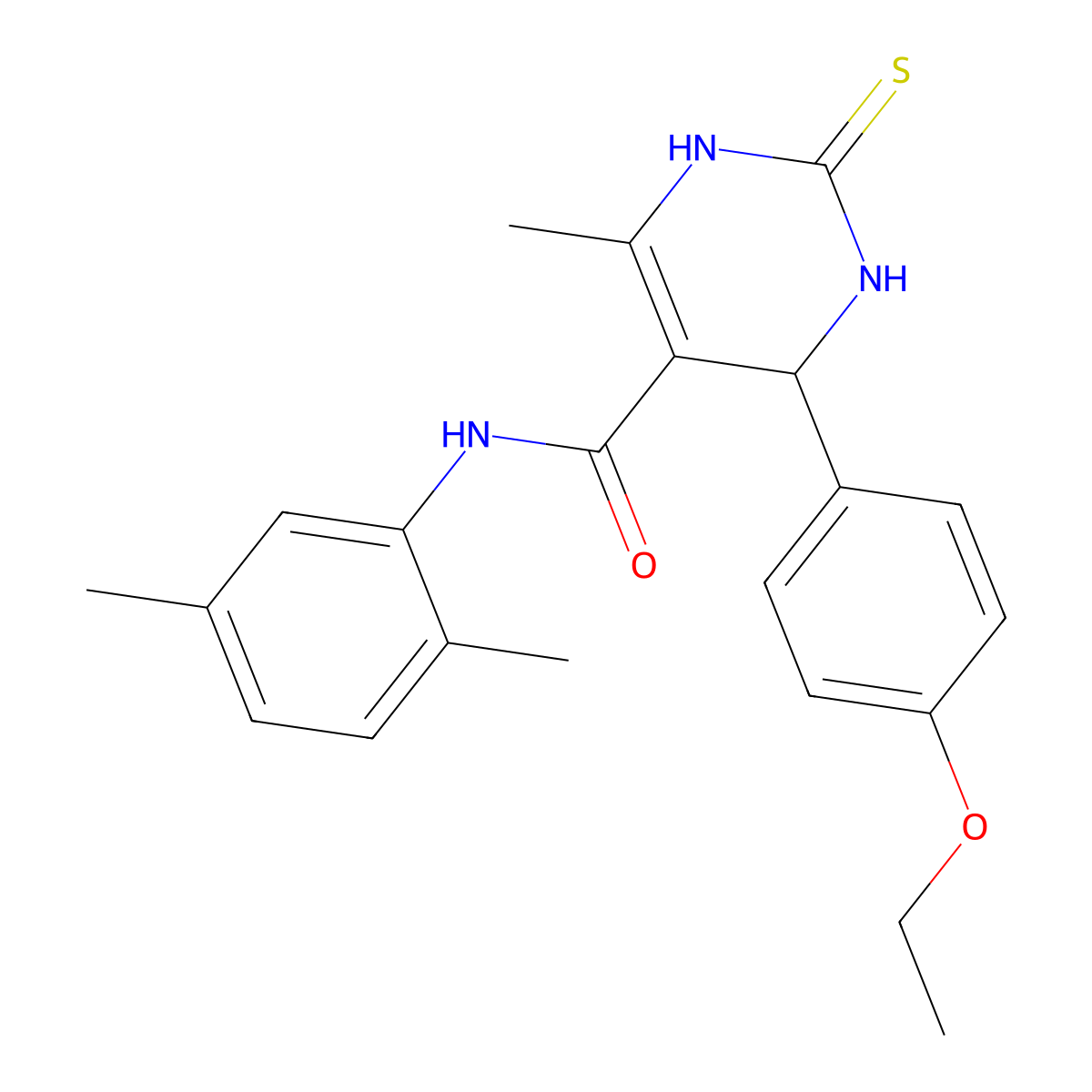 N-(2,5-dimethylphenyl)-4-(4-ethoxyphenyl)-6-methyl-2-sulfanylidene-3,4-dihydro-1H-pyrimidine-5-carboxamide molecular structure, CAS 537680-53-8