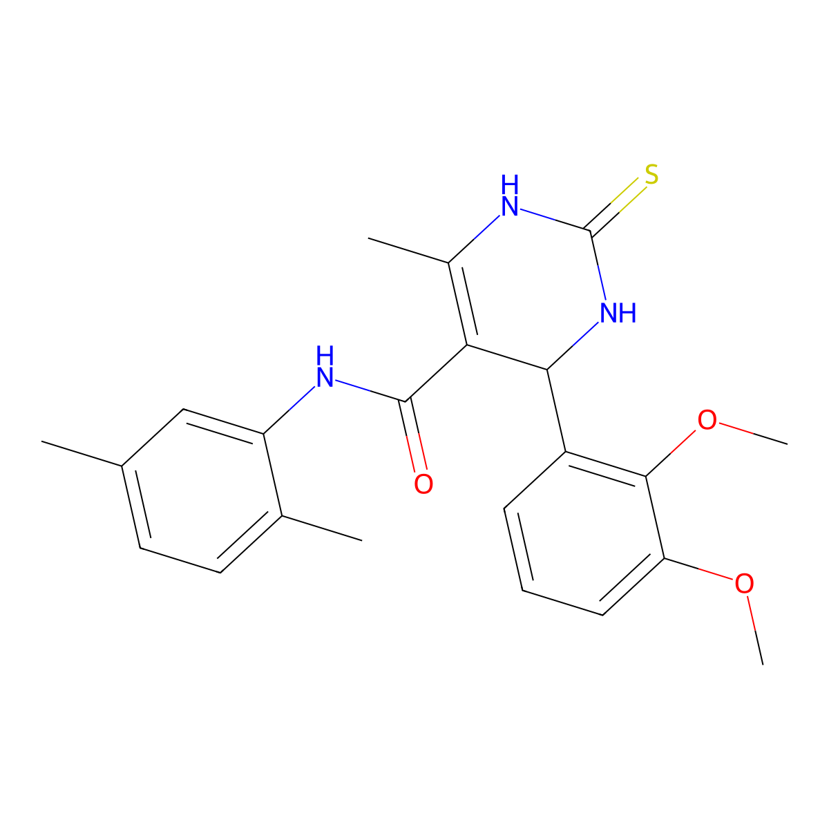 4-(2,3-dimethoxyphenyl)-N-(2,5-dimethylphenyl)-6-methyl-2-thioxo-1,2,3,4-tetrahydropyrimidine-5-carboxamide molecular structure, CAS 537680-59-4