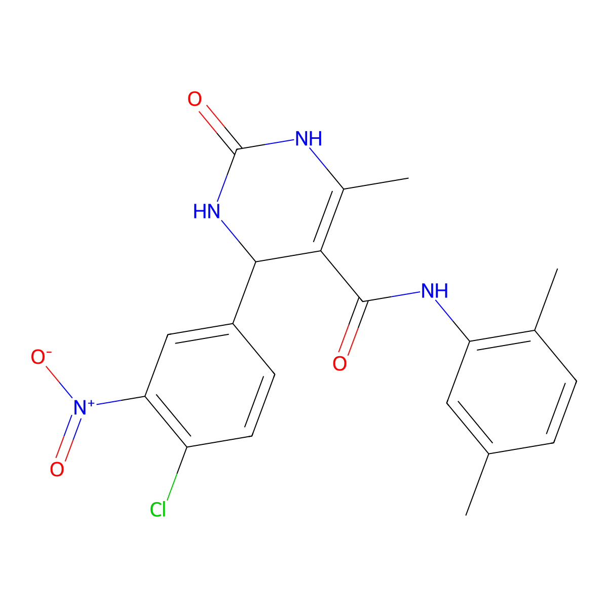 4-(4-chloro-3-nitrophenyl)-N-(2,5-dimethylphenyl)-6-methyl-2-oxo-1,2,3,4-tetrahydropyrimidine-5-carboxamide molecular structure, CAS 537680-60-7