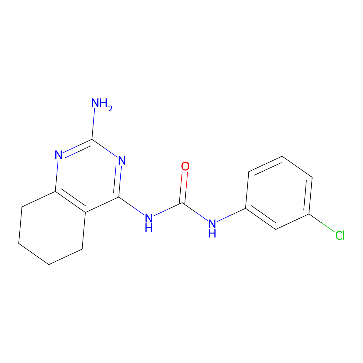 1-(2-Amino-5,6,7,8-tetrahydroquinazolin-4-yl)-3-(3-chlorophenyl)urea molecular structure, CAS 537680-96-9