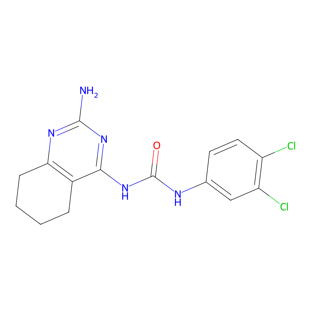 1-(2-Amino-5,6,7,8-tetrahydroquinazolin-4-yl)-3-(3,4-dichlorophenyl)urea molecular structure, CAS 537680-97-0