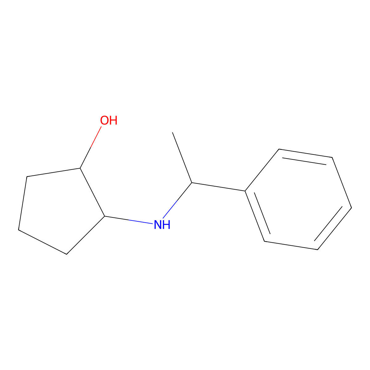 2-(((S)-1-Phenylethyl)amino)cyclopentanol molecular structure, CAS 537688-49-6