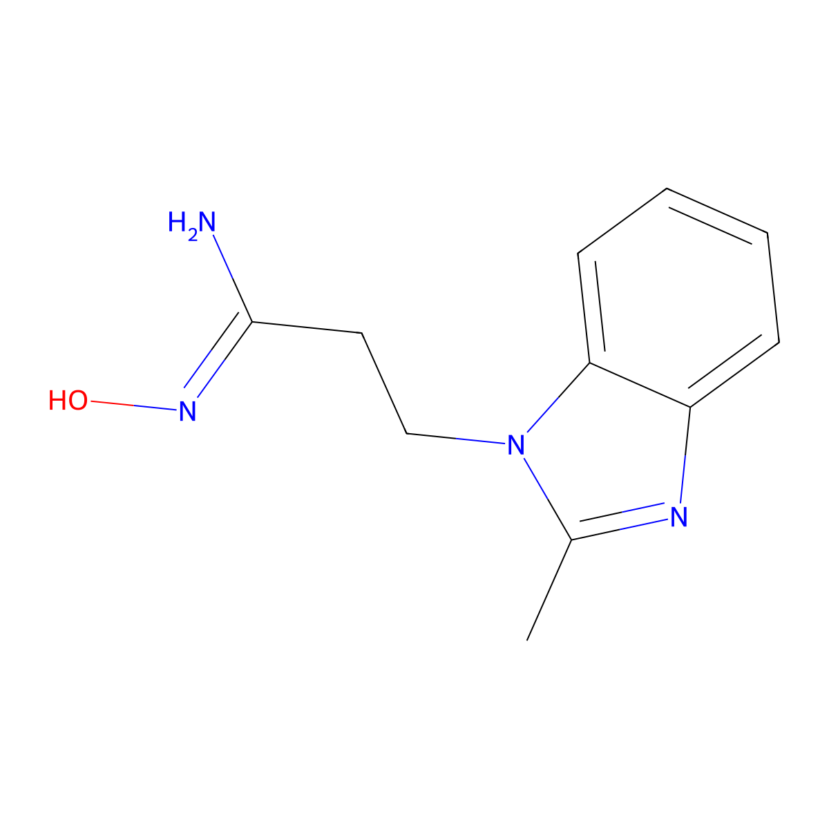 1-(Hydroxyimino)-3-(2-methylbenzimidazolyl)propylamine molecular structure, CAS 537696-12-1