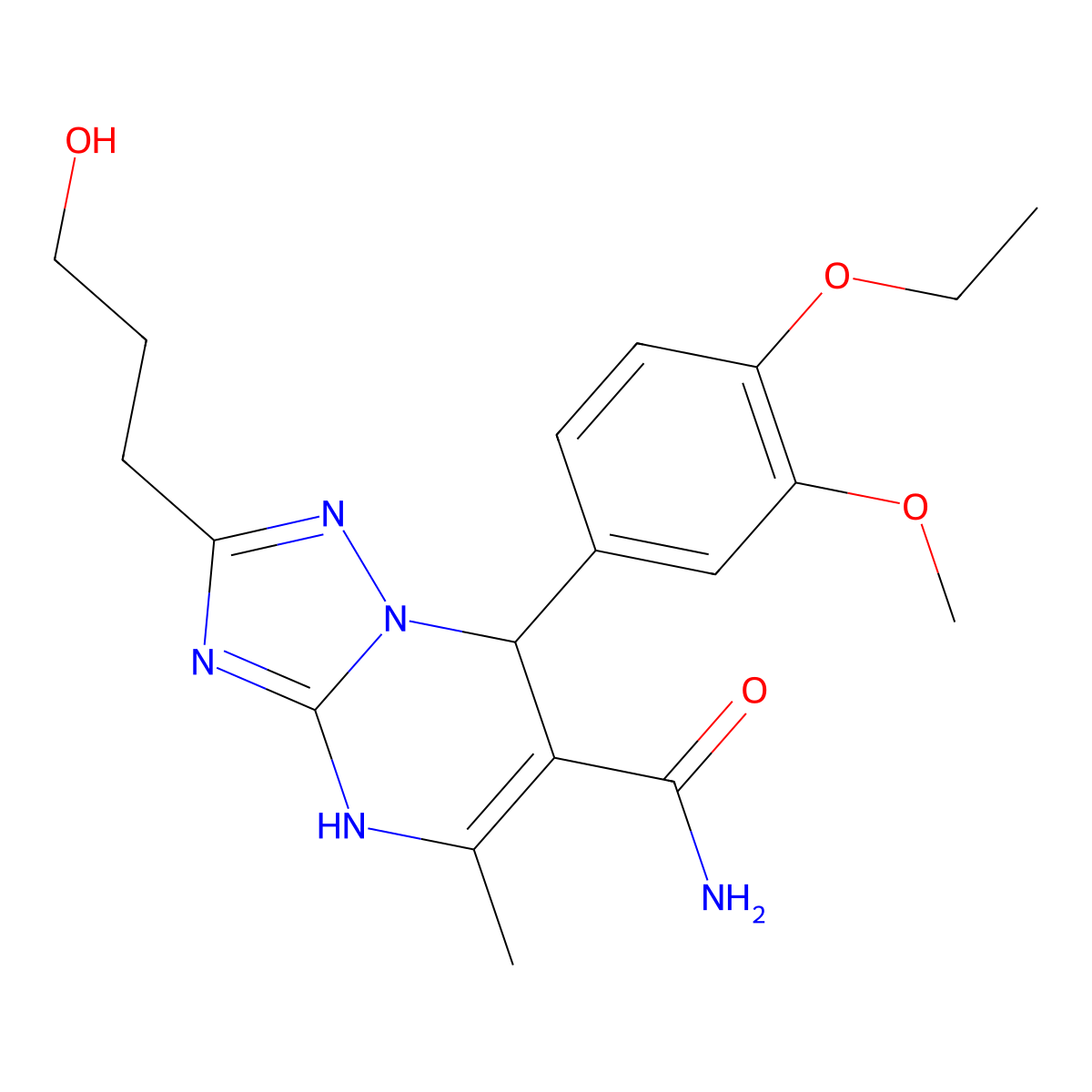 7-(4-Ethoxy-3-methoxyphenyl)-2-(3-hydroxypropyl)-5-methyl-4,7-dihydro[1,2,4]triazolo[1,5-a]pyrimidine-6-carboxamide molecular structure, CAS 537699-85-7
