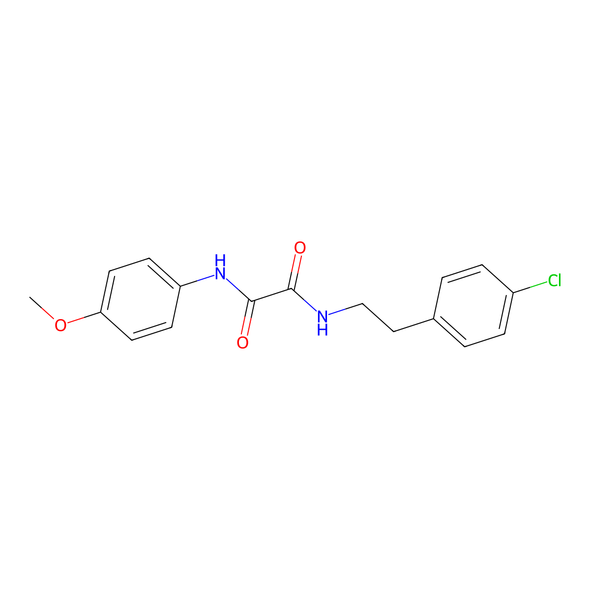 N-[2-(4-chlorophenyl)ethyl]-N'-(4-methoxyphenyl)oxamide molecular structure, CAS 5377-60-6