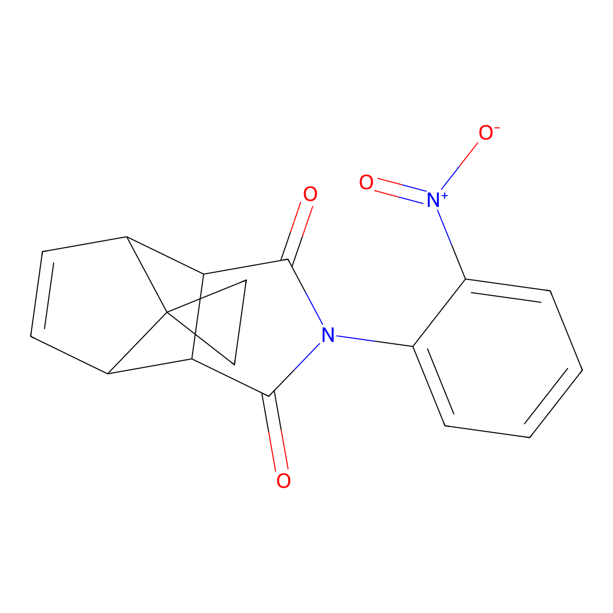 2-(2-nitrophenyl)-3a,4,7,7a-tetrahydro-1H-spiro[2-aza-4,7-methanoisoindole-8,1'-cyclopropane]-1,3(2H)-dione molecular structure, CAS 5377-93-5
