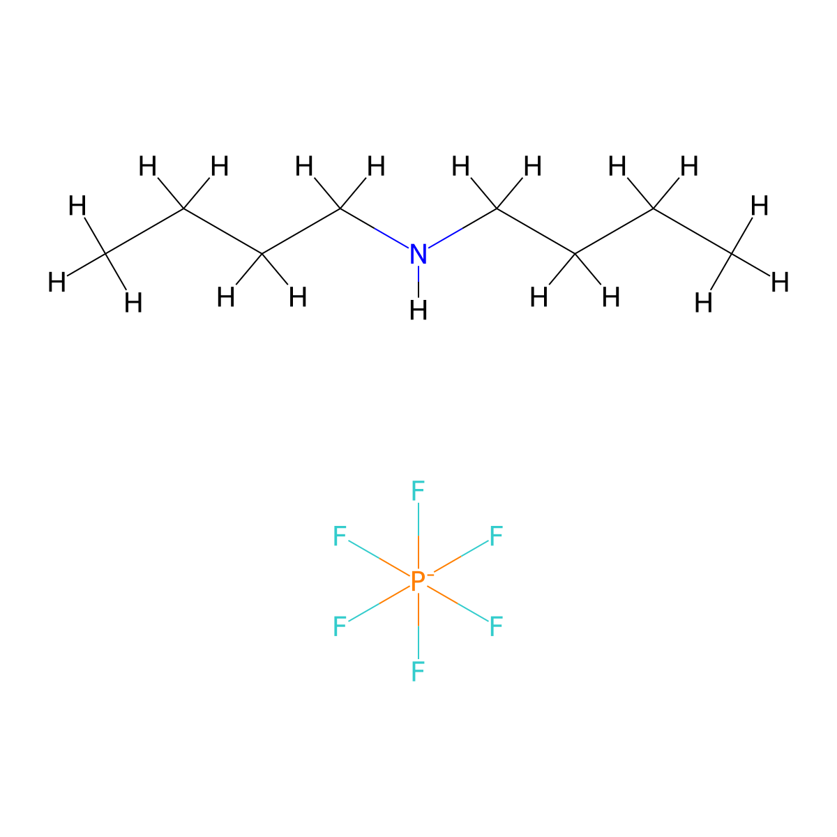 Dibutylamine, compd. with hexafluorophosphate molecular structure, CAS 53770-27-7