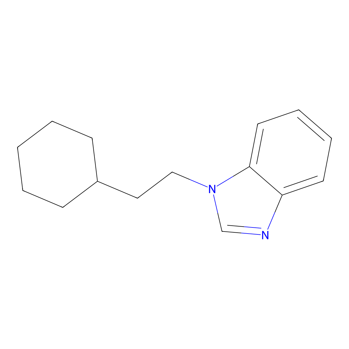1-(2-cyclohexylethyl)-1H-benzimidazole molecular structure, CAS 537701-02-3