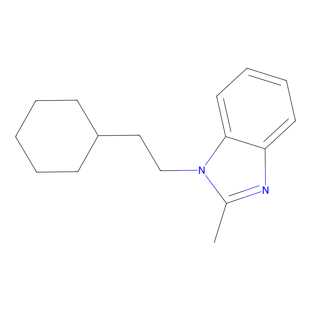1-(2-Cyclohexylethyl)-2-methylbenzimidazole molecular structure, CAS 537701-06-7