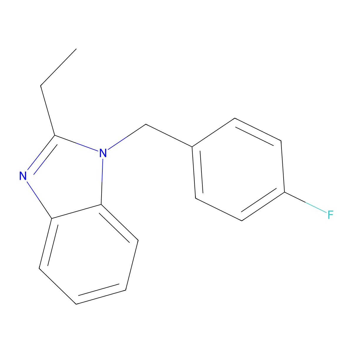 2-Ethyl-1-[(4-fluorophenyl)methyl]benzimidazole molecular structure, CAS 537701-09-0