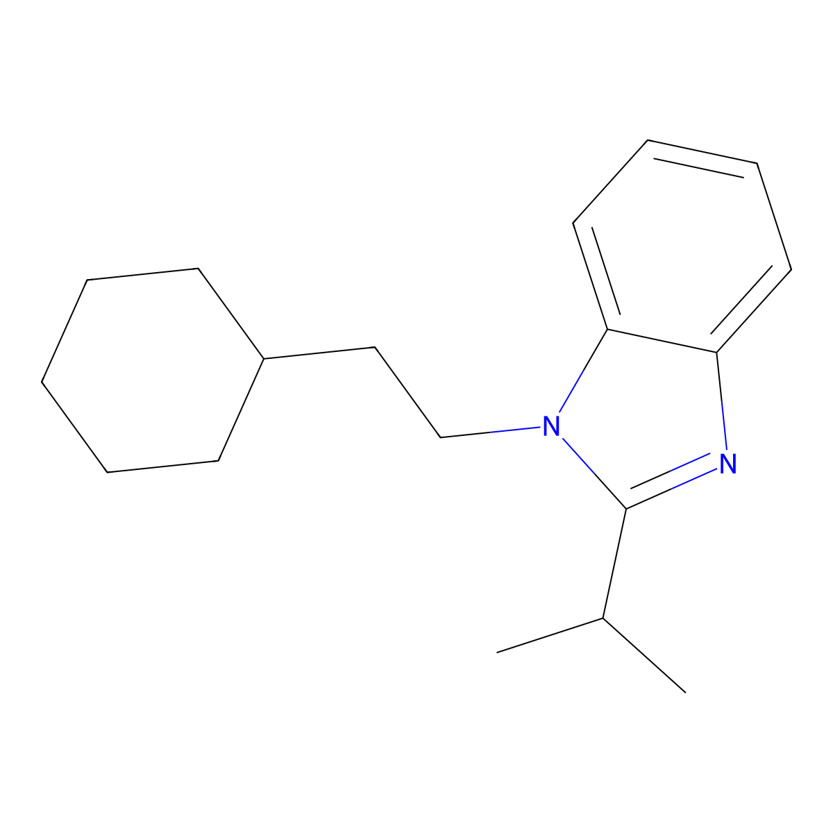 1-(2-Cyclohexylethyl)-2-propan-2-ylbenzimidazole molecular structure, CAS 537701-18-1