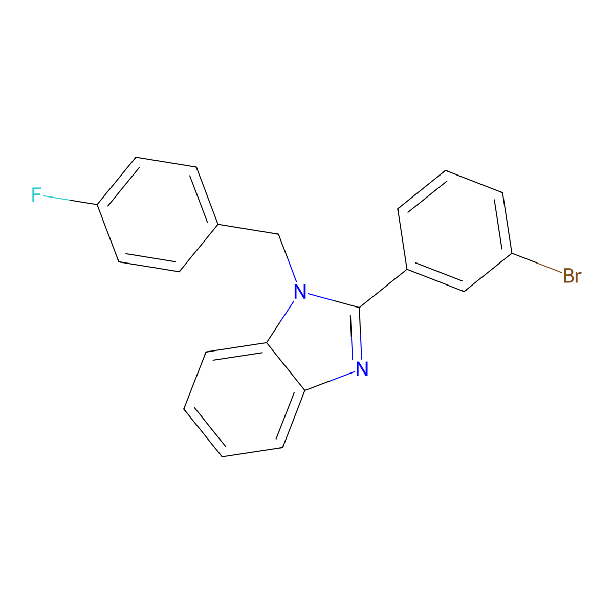 2-(3-Bromophenyl)-1-[(4-fluorophenyl)methyl]benzimidazole molecular structure, CAS 537701-47-6