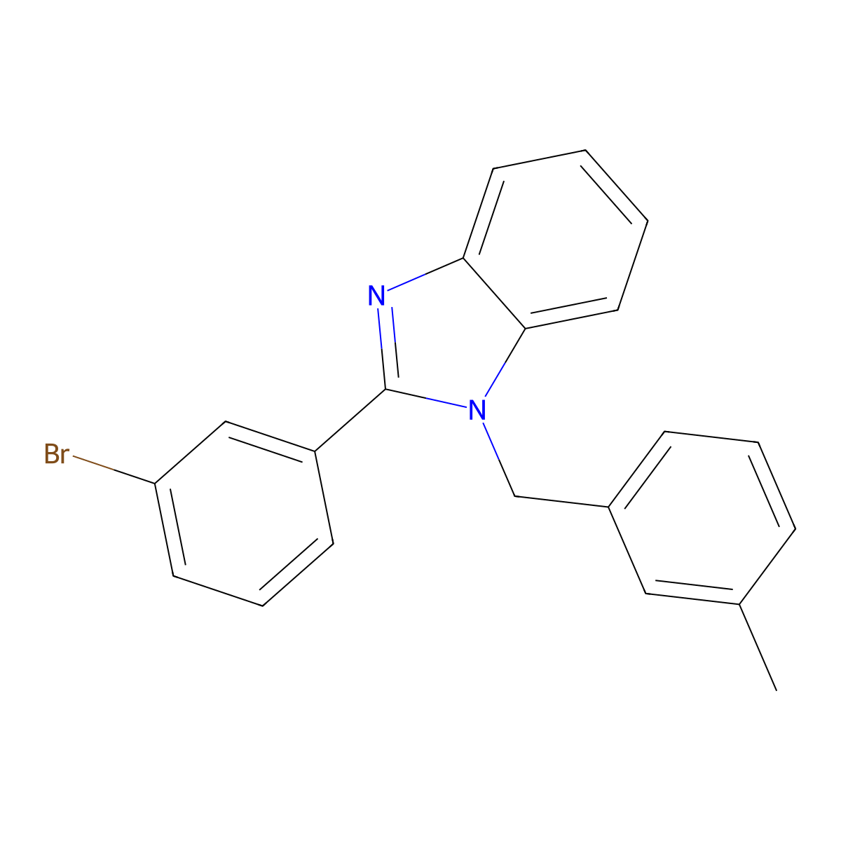 2-(3-Bromophenyl)-1-[(3-methylphenyl)methyl]benzimidazole molecular structure, CAS 537701-49-8