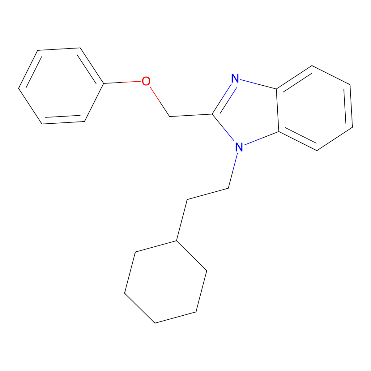 1-(2-Cyclohexylethyl)-2-(phenoxymethyl)benzimidazole molecular structure, CAS 537701-74-9