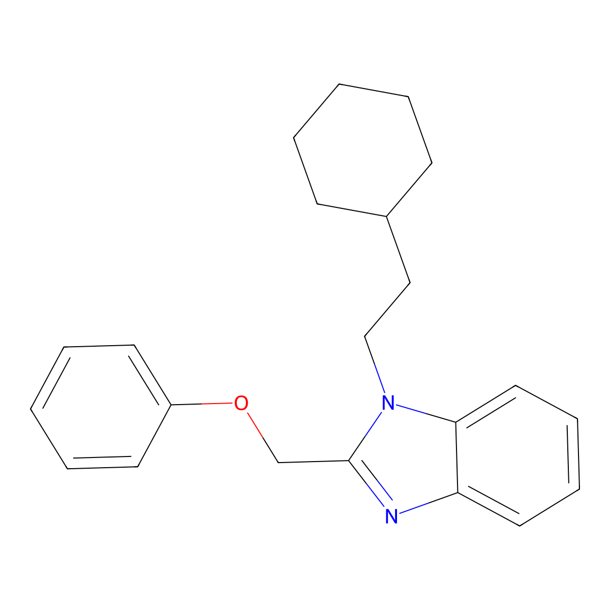 1-(2-Cyclohexylethyl)-2-(phenoxymethyl)benzimidazole molecular structure, CAS 537701-74-9