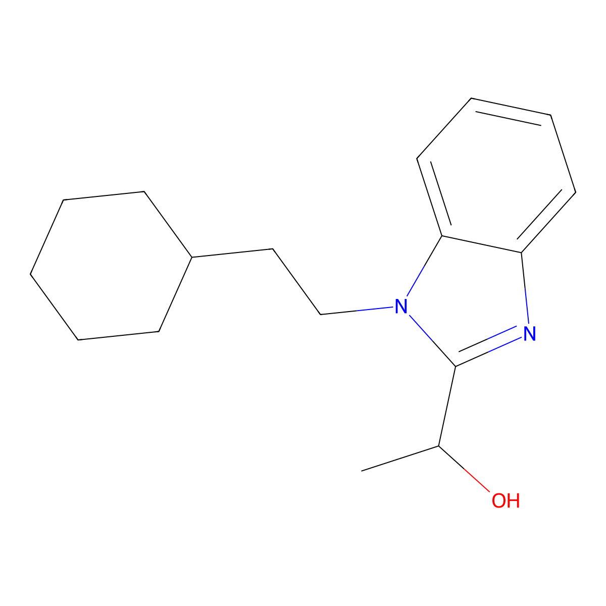 1-[1-(2-Cyclohexylethyl)benzimidazol-2-yl]ethanol molecular structure, CAS 537702-02-6