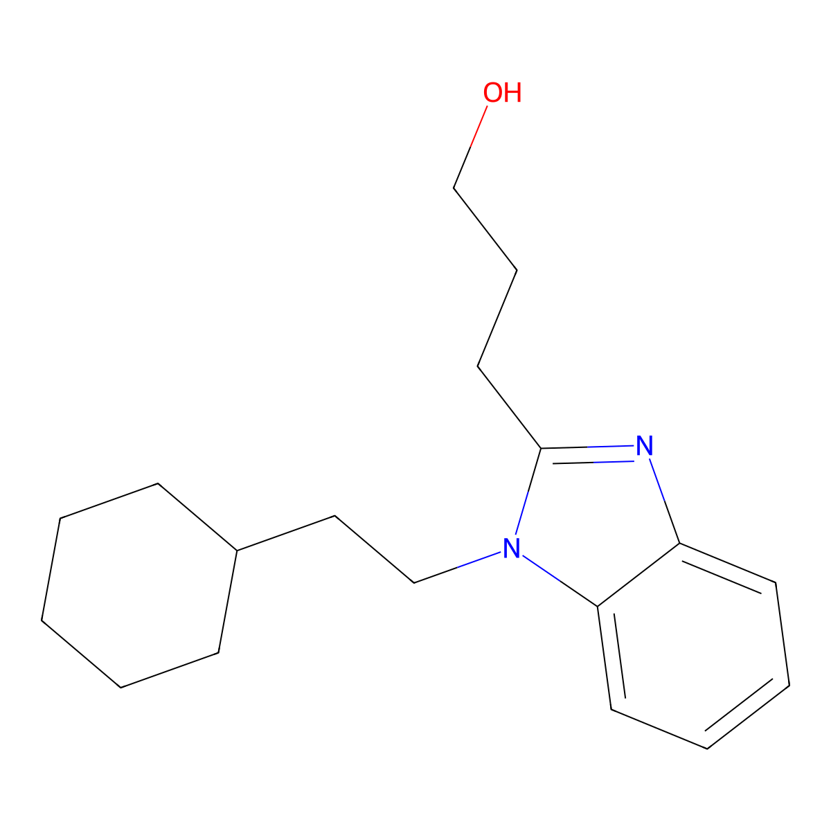 3-[1-(2-Cyclohexylethyl)benzimidazol-2-yl]propan-1-ol molecular structure, CAS 537702-05-9