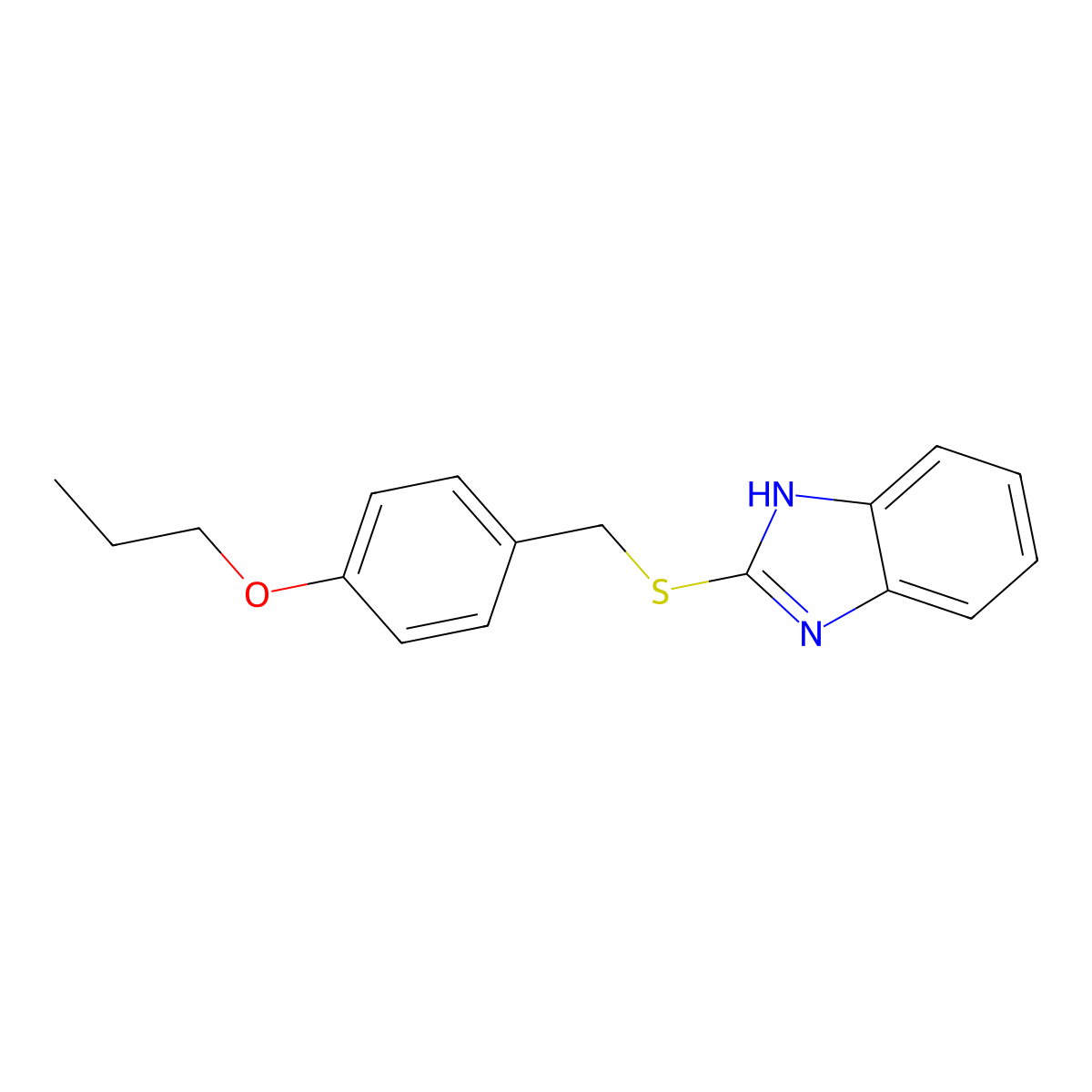 2-[(4-propoxybenzyl)thio]-1H-benzimidazole molecular structure, CAS 537702-10-6