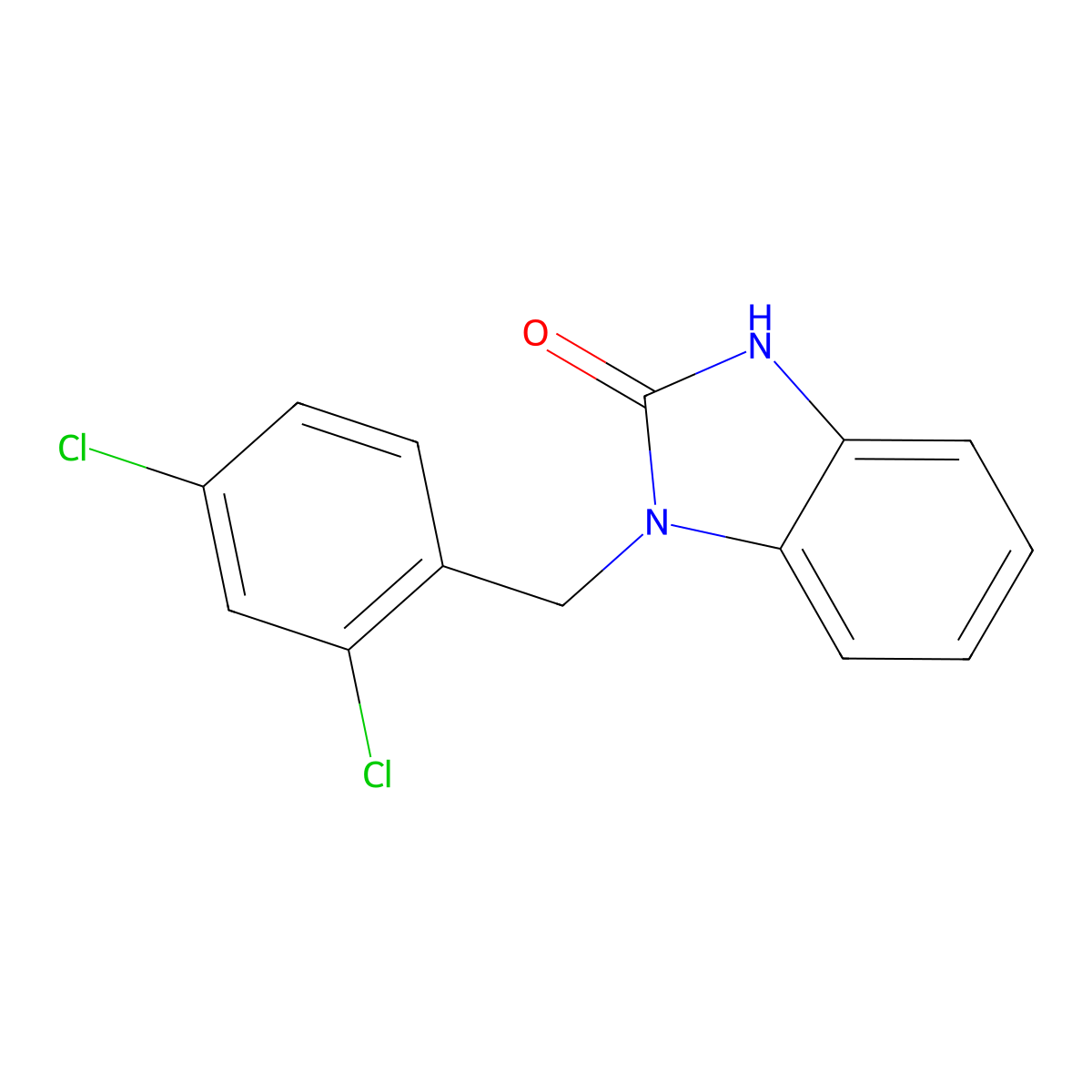 1-[(2,4-dichlorophenyl)methyl]-2,3-dihydro-1H-1,3-benzodiazol-2-one molecular structure, CAS 537702-22-0
