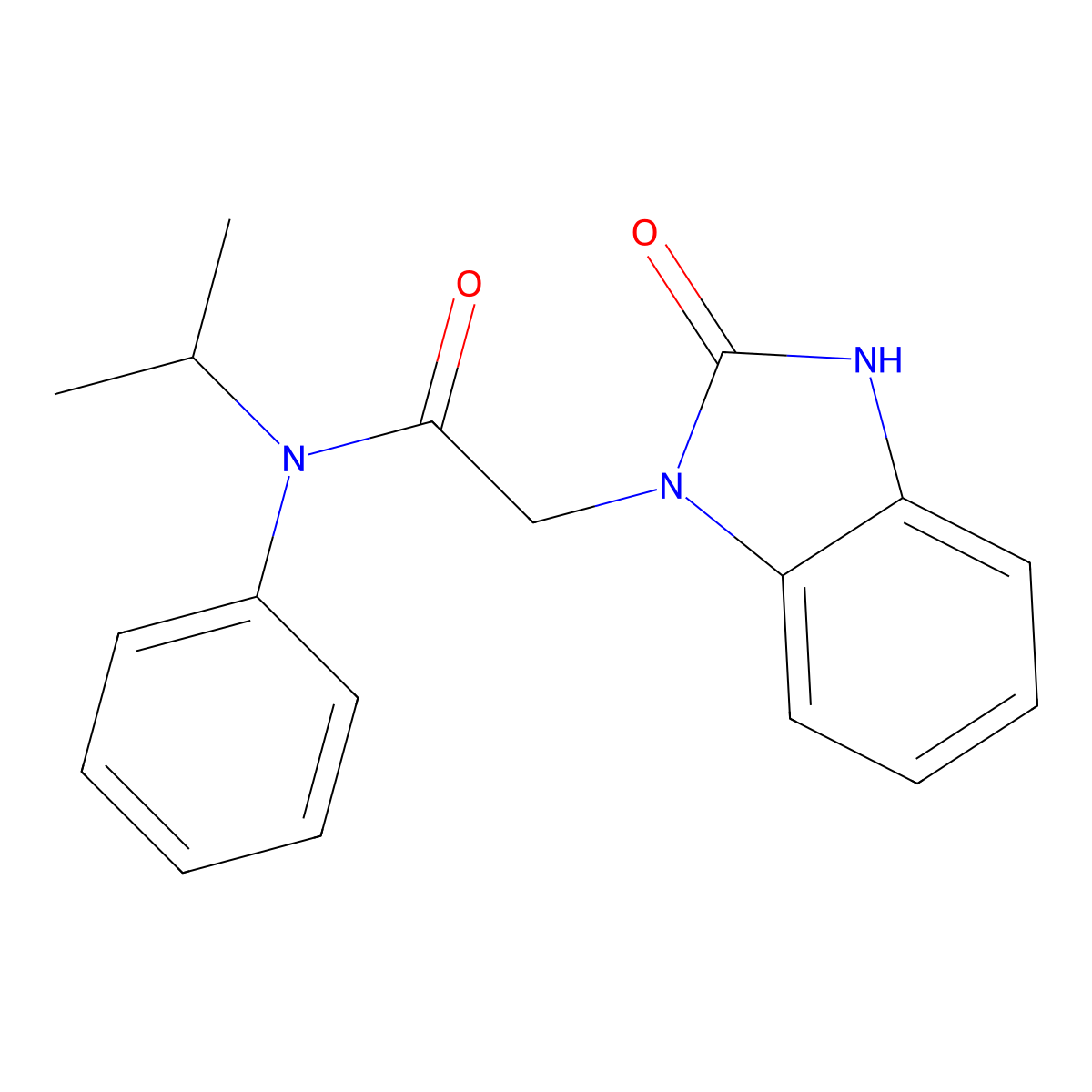 N-isopropyl-2-(2-oxo-2,3-dihydro-1H-1,3-benzimidazol-1-yl)-N-phenylacetamide molecular structure, CAS 537702-30-0