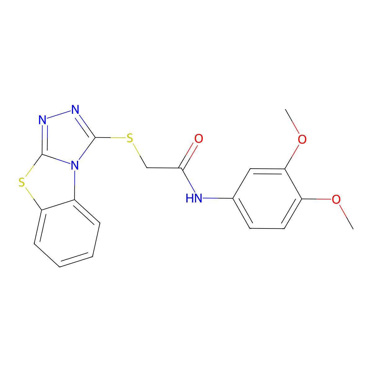 N-(3,4-dimethoxyphenyl)-2-([1,2,4]triazolo[3,4-b][1,3]benzothiazol-3-ylthio)acetamide molecular structure, CAS 537703-58-5
