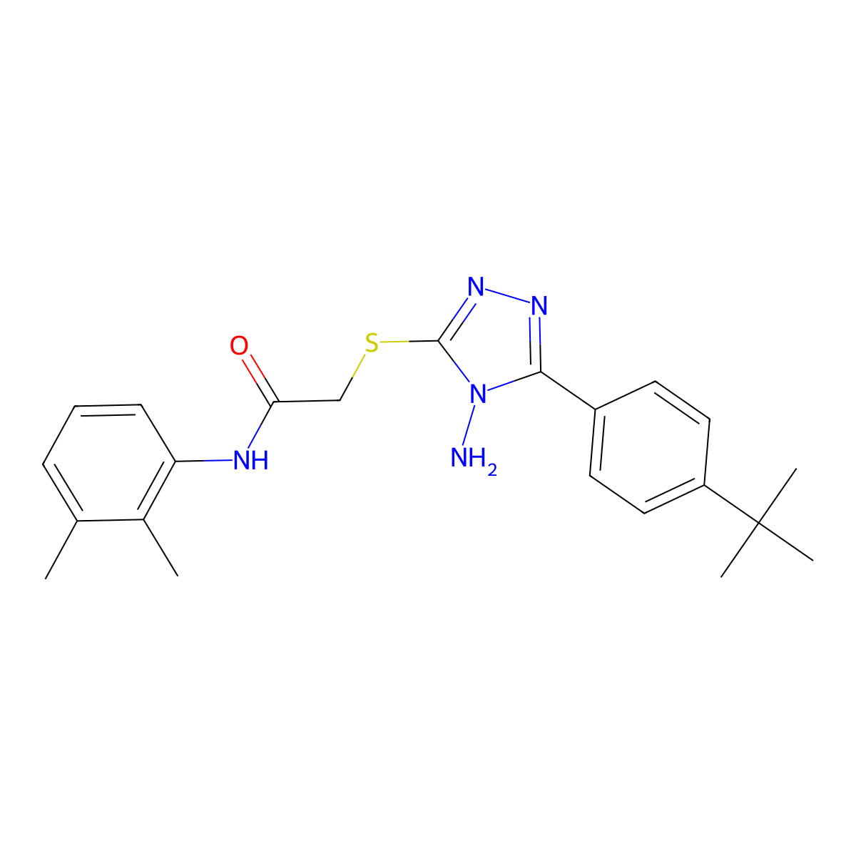 2-[[4-amino-5-(4-tert-butylphenyl)-1,2,4-triazol-3-yl]sulfanyl]-N-(2,3-dimethylphenyl)acetamide molecular structure, CAS 537703-84-7
