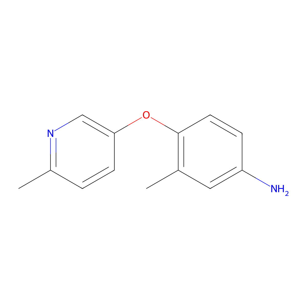 3-Methyl-4-((6-methylpyridin-3-yl)oxy)aniline molecular structure, CAS 537705-06-9