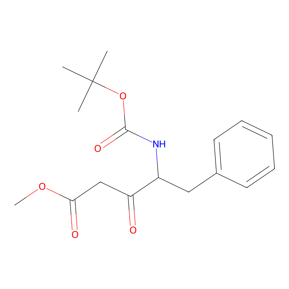 Methyl g-(Boc-amino)-b-oxo-benzenepentanoate molecular structure, CAS 537712-55-3