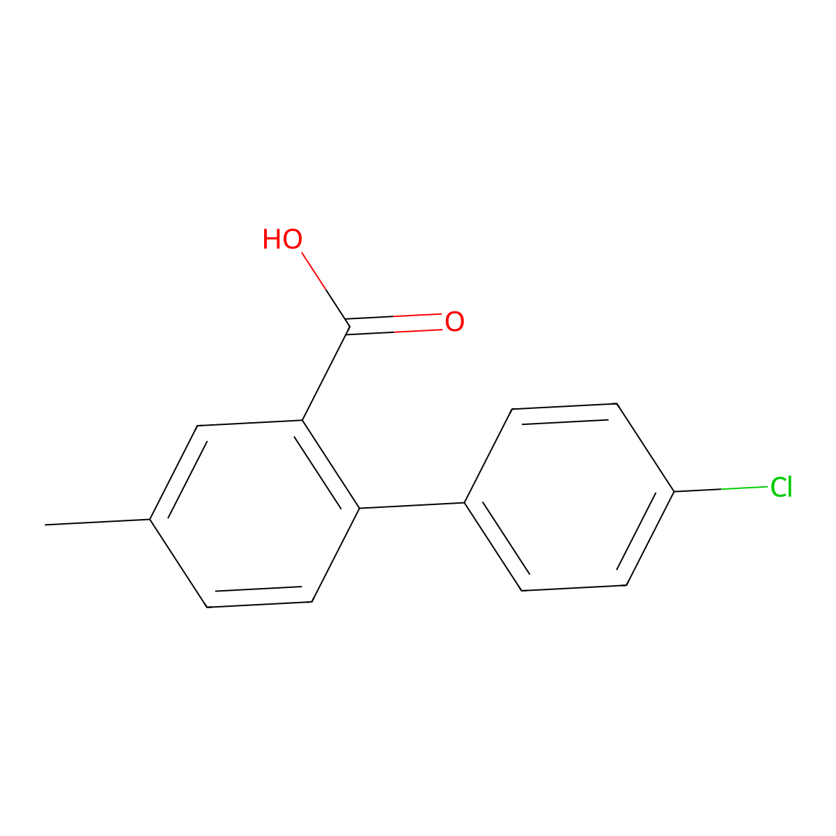 2-(4-Chlorophenyl)-5-methylbenzoic acid molecular structure, CAS 537712-96-2