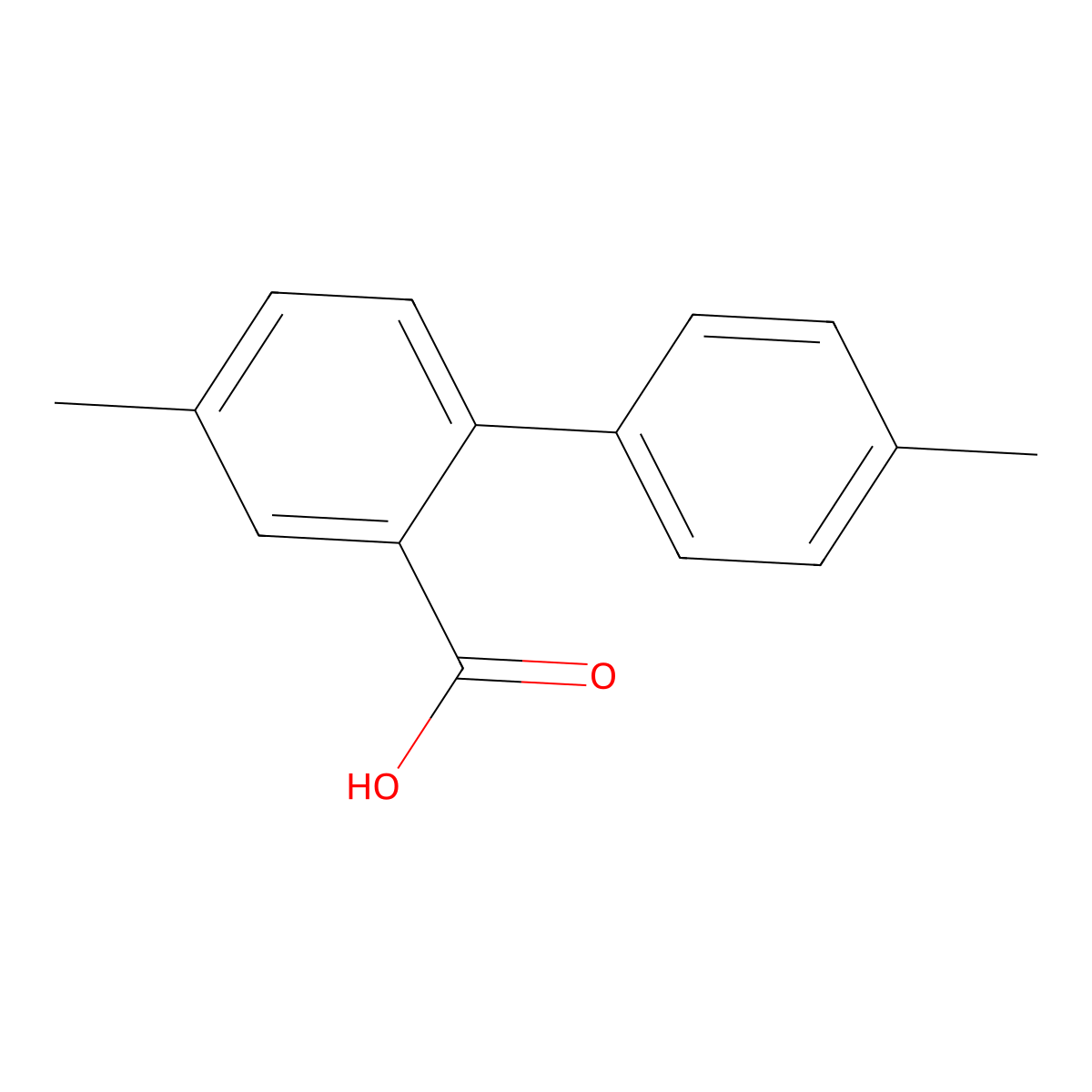4,4'-Dimethyl-[1,1'-biphenyl]-2-carboxylic acid molecular structure, CAS 537712-98-4