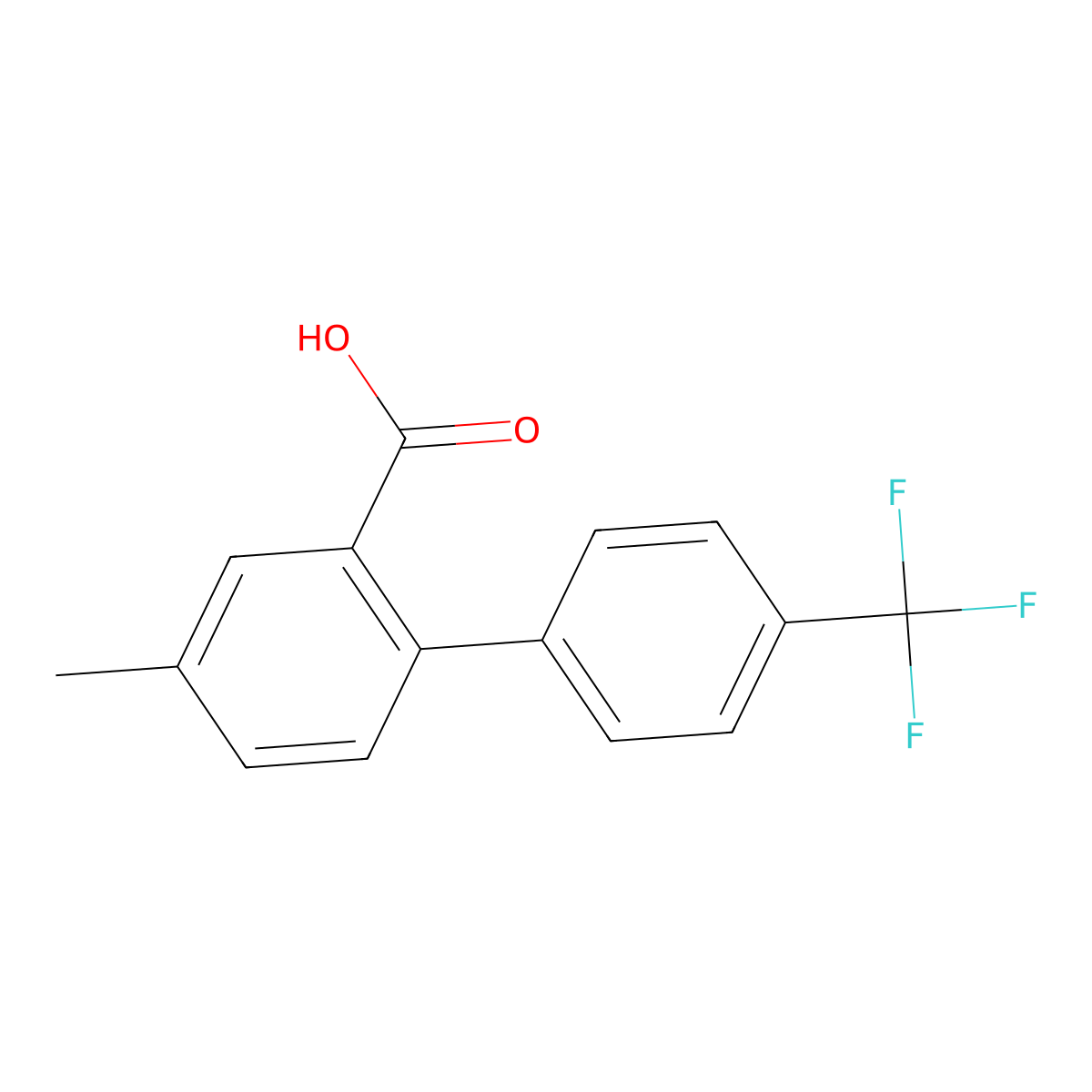 5-Methyl-2-(4-trifluoromethylphenyl)benzoic acid molecular structure, CAS 537713-19-2