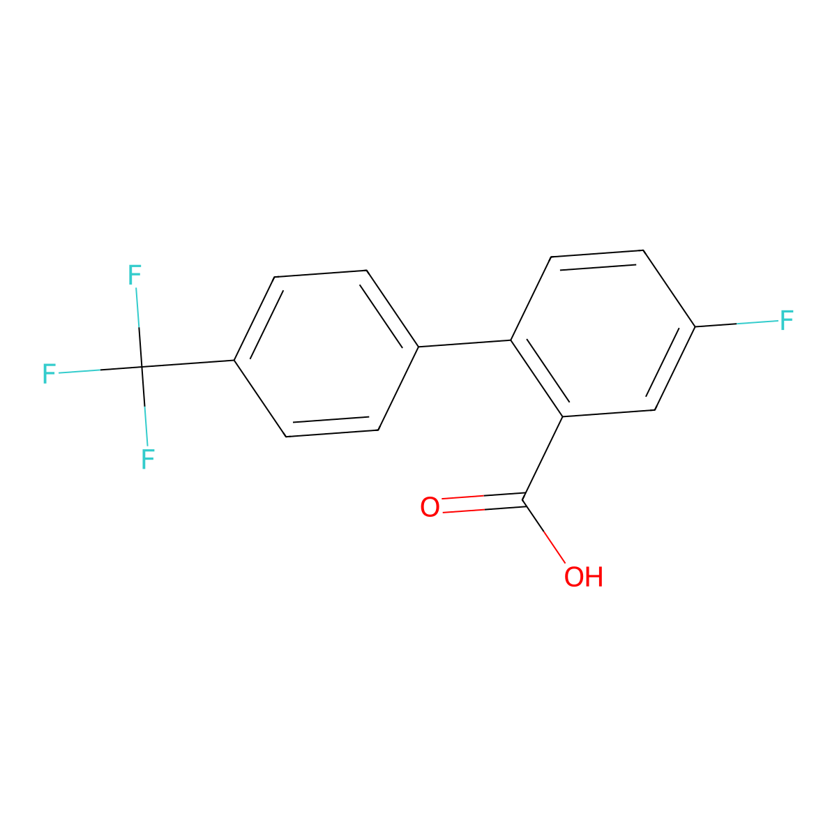 5-Fluoro-2-(4-trifluoromethylphenyl)benzoic acid molecular structure, CAS 537713-35-2